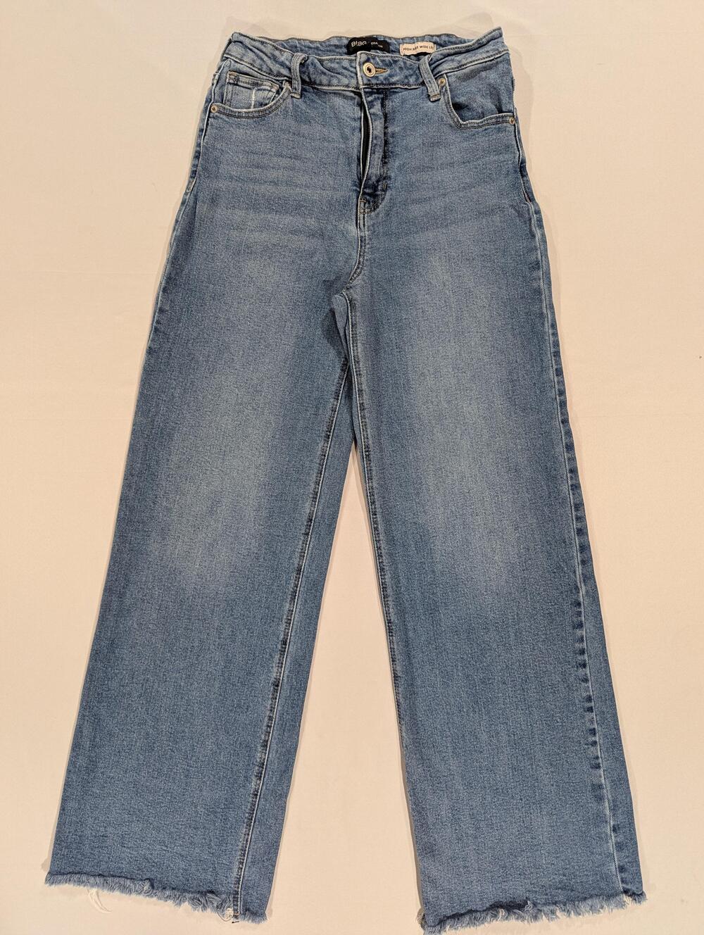 BCBGeneration Jeans Juniors 9 Blue Light Wash High Rise Wide Leg skateboard